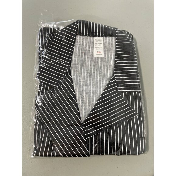 Alexanders Costumes Female Gangster Mob Costume Size Medium Black Striped NEW - Picture 4 of 7